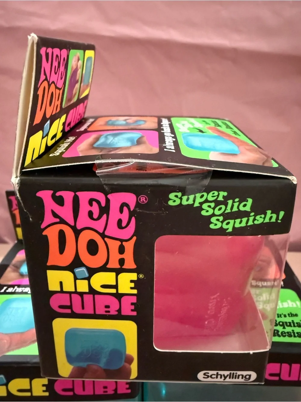 NeeDoh Nice Cube Kids Learning Toy - Pink and Blue Squish Cubes